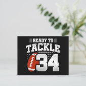 34歳のタックルフットボールパーティー 34歳の誕生日 ポストカード (スタンド正面)
