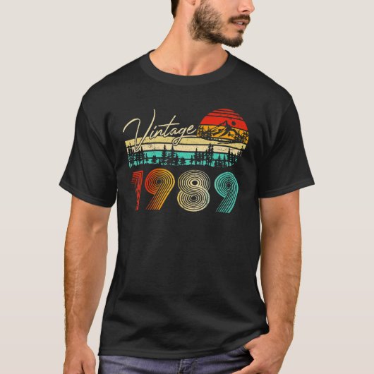 34歳の男の子の女の子ヴィンテージ1989 34誕生日 Tシャツ (正面)