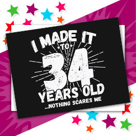 34歳の皮肉屋さんの面白い誕生日メモ34歳の誕生日おめでとう ポストカード