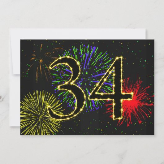 34歳の誕生日パーティーが開く 招待状 (正面)