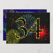 34歳の誕生日パーティーが開く 招待状 (正面/裏面)