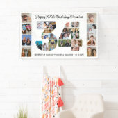 34歳の誕生日パーティーナンバー34フォトコラージュ 横断幕 (インサイチュ)