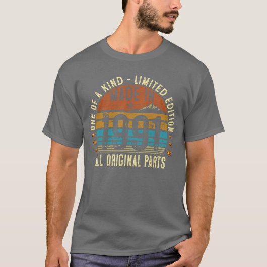 34歳の誕生日プレゼント男女1991年製ヴィンテージオリジナル Tシャツ (正面)