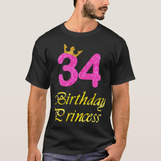 34歳の誕生日プレゼント プリンセスガールTシャツ 34年 Tシャツ