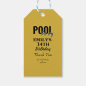 34歳の誕生日プールパーティの招待状 ギフトタグ (裏面)