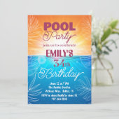 34歳の誕生日プールパーティの招待状 招待状 (スタンド正面)