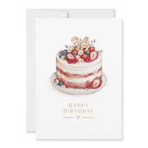 34歳の誕生日ベリーケーキ水彩 | お誕生日おめでとう