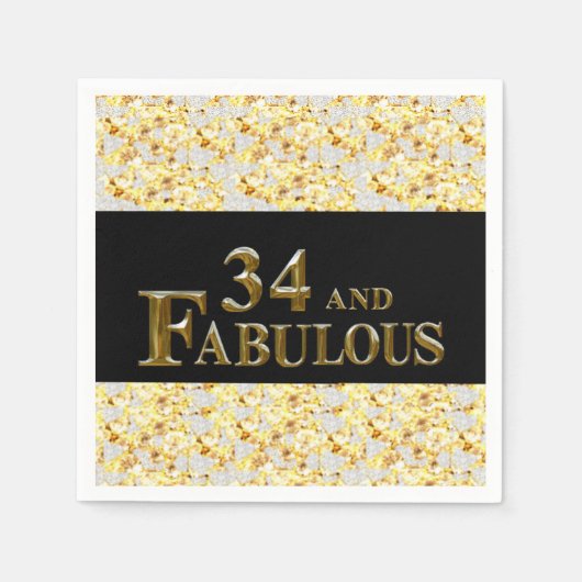 34歳の誕生日 スタンダードカクテルナプキン (正面)