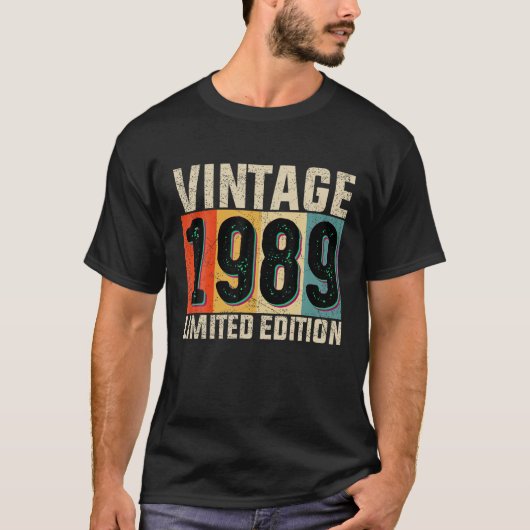 34歳ヴィンテージ1989年限定版34th Bir Tシャツ (正面)