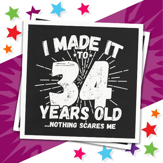 34歳皮肉ミームおもしろい34誕生日 スタンダードカクテルナプキン