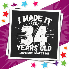 34歳皮肉ミームおもしろい34誕生日 スタンダードカクテルナプキン