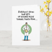 34番目おもしろいの誕生日カード カード (黄色い花)