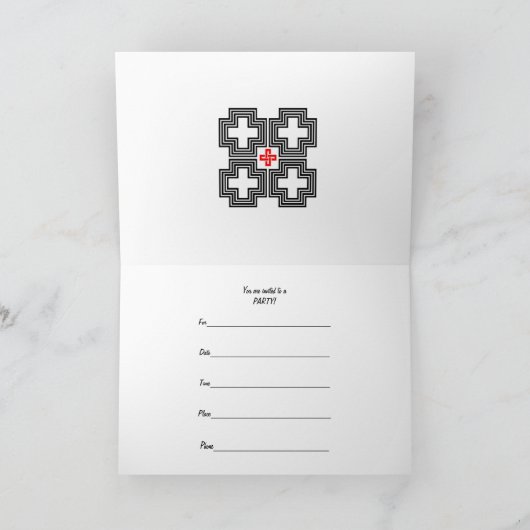 34番目のパーティの招待状と歓声を上げる群衆 招待状 (内部)