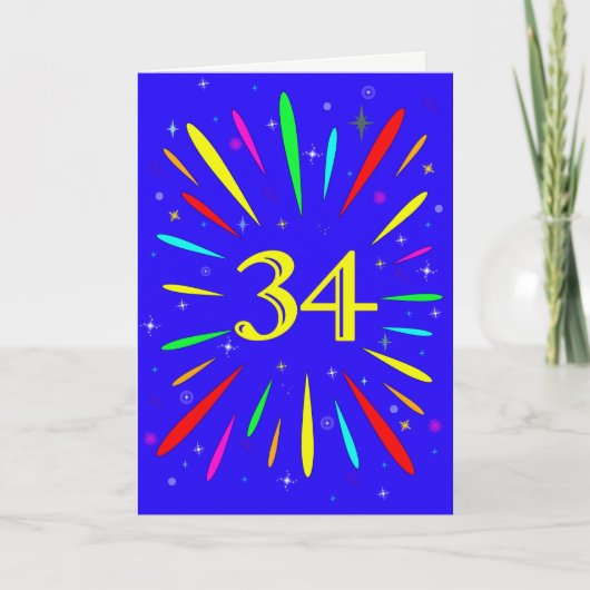 34番目の誕生日爆発カード カード (正面)