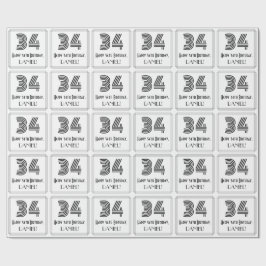 34番目の誕生日:インスパイアアールデコスタイル「34」 +名前 ラッピングペーパー