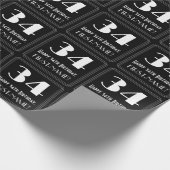 34番目の誕生日-インスパイアアールデコ検索"34",名前 ラッピングペーパー (角)