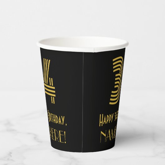 34番目の誕生日:インスパイアアールデコ「34」の検索と名前 紙コップ (右)