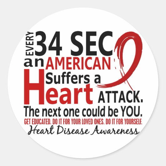 34秒ごとのハート病/攻撃 ラウンドシール (正面)