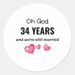 34結婚周年おもしろい記念品 ラウンドシール