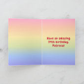 34誕生日カラフル:レインボー# 34、名前をカスタムする カード (内部)