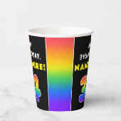 34誕生日カラフル:レインボー# 34、名前をカスタムする 紙コップ (左)