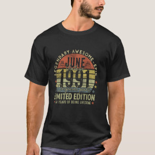 34誕生日ギフトヴィンテージ1991年6月34歳 Tシャツ