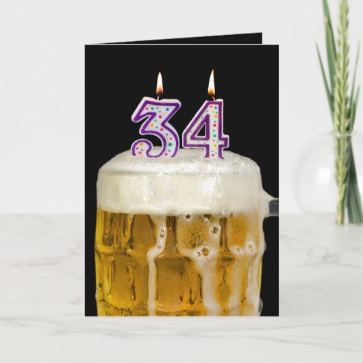 34誕生日ビールオンブラック カード (正面)