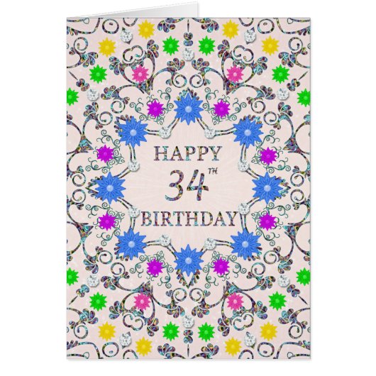 34誕生日抽象芸術花 (正面)