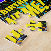 34誕生日:おもしろい、お祝カラフルい花火 ジグソーパズル (側面)