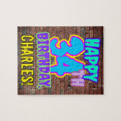 34誕生日~おもしろい、アーバングラフィティインスパイアルック ジグソーパズル (横)