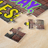 34誕生日~おもしろい、アーバングラフィティインスパイアルック ジグソーパズル (側面)