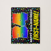 34誕生日:おもしろい、カラフル星野パターン ジグソーパズル (縦)