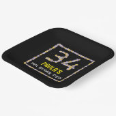 34誕生日:フローラ花数名前をカスタムする ペーパープレート (傾斜あり)