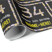 34誕生日:フローラ花数名前をカスタムする ラッピングペーパー (ロールコーナー)