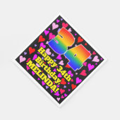 34誕生日:愛するハートパターン、虹# 34 スタンダードランチョンナプキン (角)