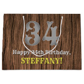 34誕生日: Country インスパイア Western  Look, Name ラージペーパーバッグ (正面)