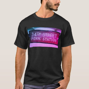 34通りマンハッタンNYCタイル標識 Tシャツ