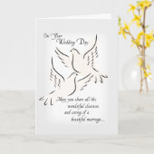 3427の結婚ハト、宗教 カード (黄色い花)