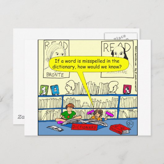 346ワードは辞書色の漫画で間違って綴りました ポストカード (正面/裏面)