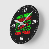 34635年の新年を祝う聖降誕祭を祝う ラウンド壁時計 (傾斜)