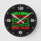 34635年の新年を祝う聖降誕祭を祝う ラウンド壁時計 (正面)