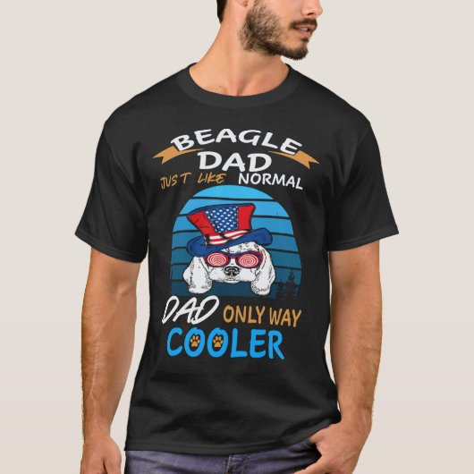 34 お父さん - ビーグルお父さん クーラー ビーグル Tシャツ (正面)