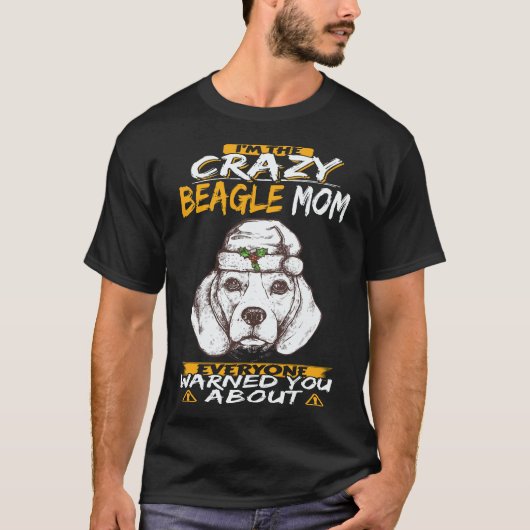 34 クレイジービーグルママ ビーグル Tシャツ (正面)