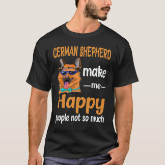 34 ジャーマンシェパード 私を幸せにする人 そんなに幸せじゃない人 Tシャツ