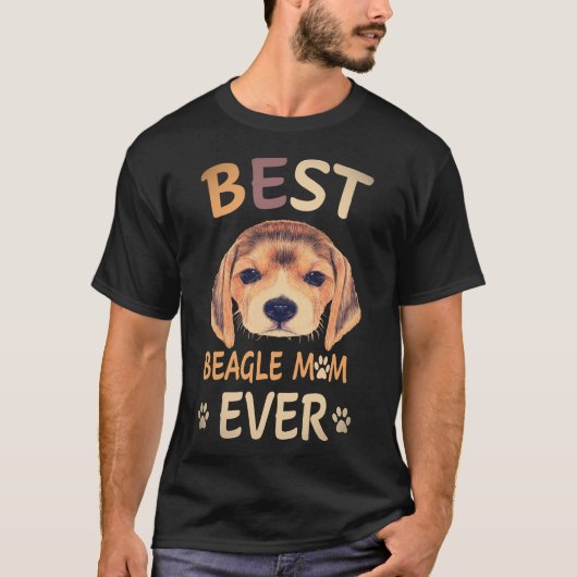 34 ビーグルが大好きな最高のママ Tシャツ (正面)