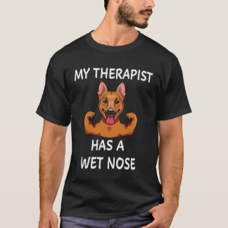 34 私のセラピストは濡れた鼻をしています ジャーマンシェパード Tシャツ