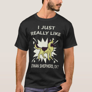 34 私は本当にジャーマンシェパードが好きです OK ジャーマンシェパード Tシャツ