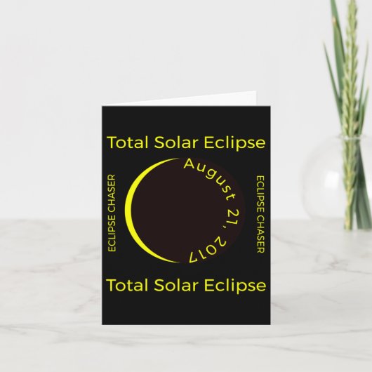 #34;eclipse chaser#34; Total 太陽の Eclipse Aug 201 カード (正面)