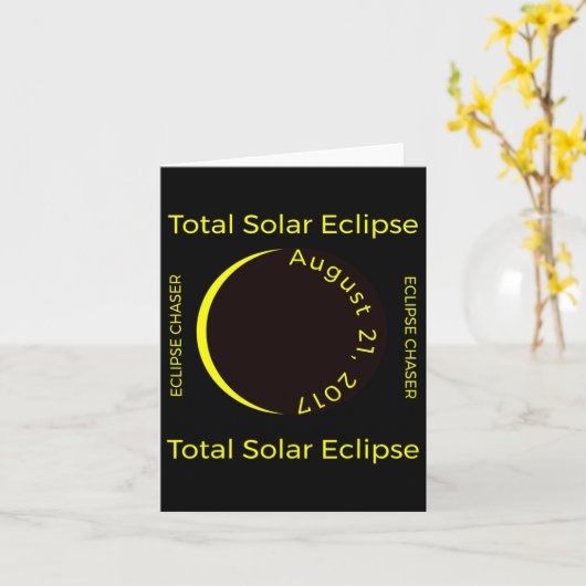 #34;eclipse chaser#34; Total 太陽の Eclipse Aug 201 カード (黄色い花)