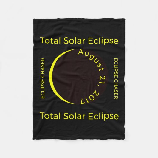 #34;eclipse chaser#34; Total 太陽の Eclipse Aug 201 フリースブランケット (正面)